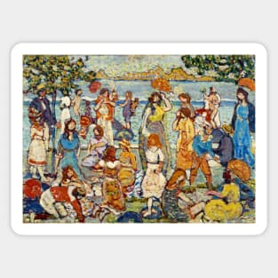 A Gathering At The Beach 1915, Maurice Brazil Prendergast Sticker